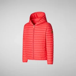 Piumini Animal-Free^Save The Duck Giacca Bambino Huey Rosso Acceso