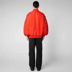 Giacche^Save The Duck Giacca Bomber Unisex Ciara Rosso Papavero