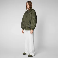 Giacche^Save The Duck Giacca Bomber Unisex Ciara Verde Oliva