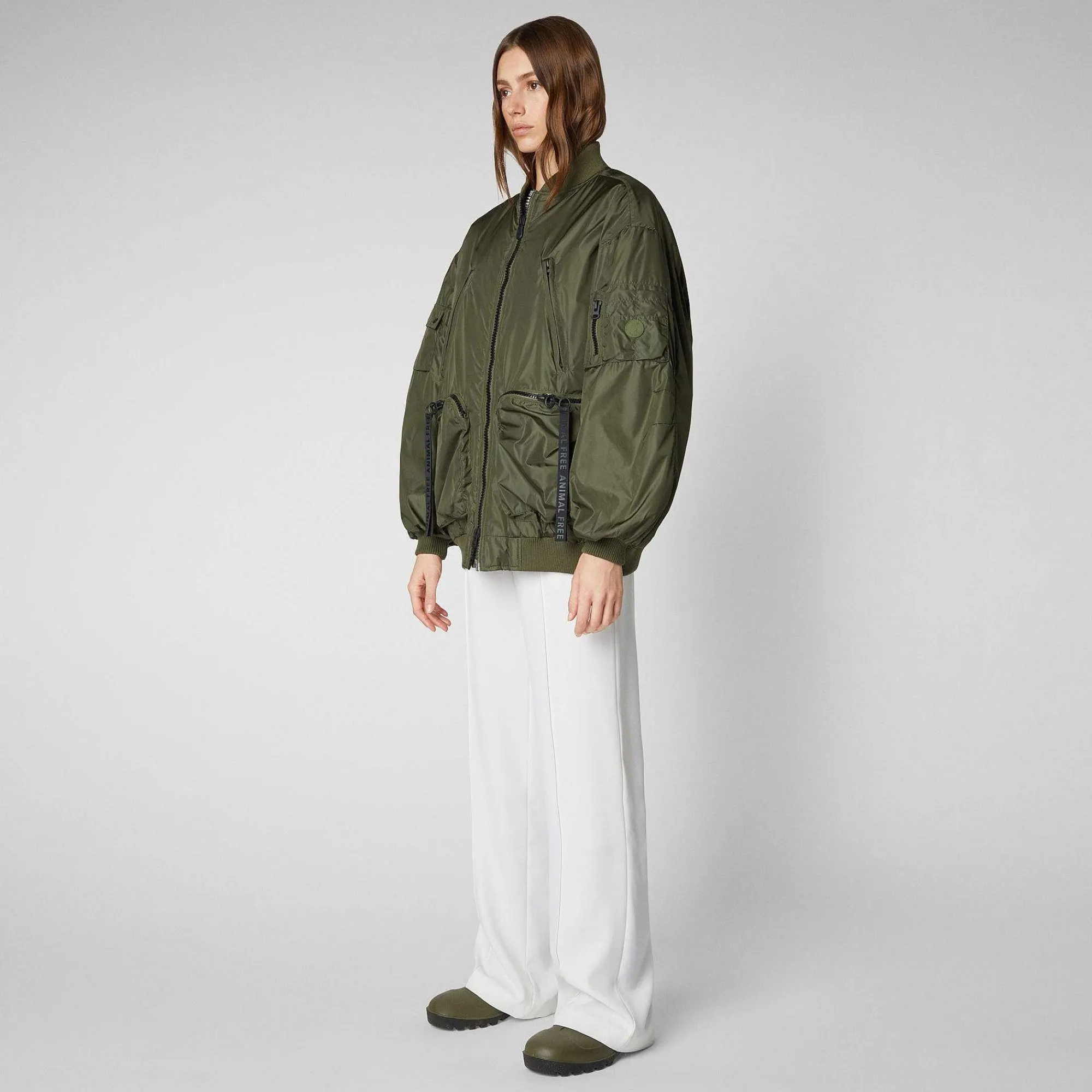 Giacche^Save The Duck Giacca Bomber Unisex Ciara Verde Oliva