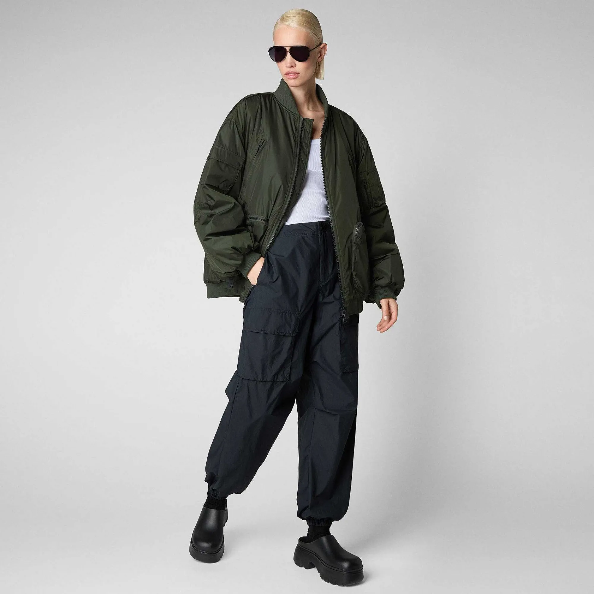 Giacche^Save The Duck Giacca Bomber Unisex Usher In Verde Bosco
