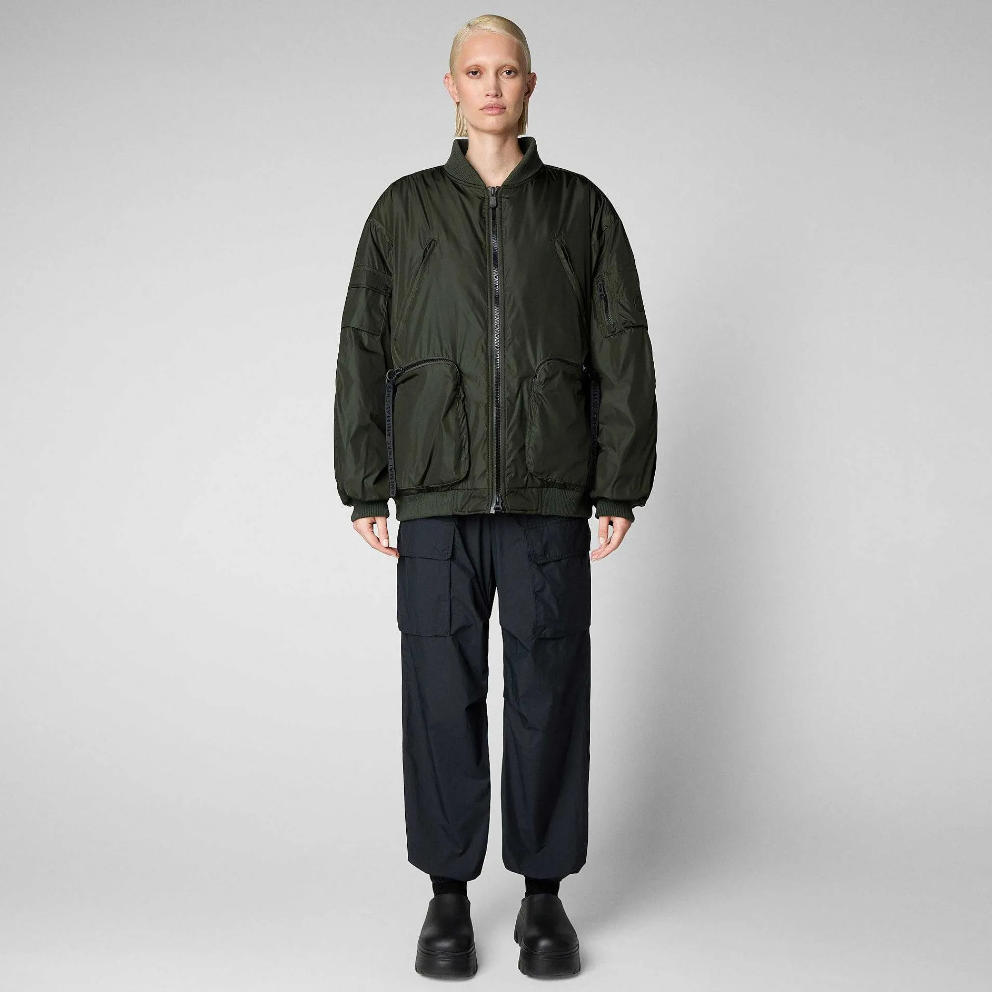 Giacche^Save The Duck Giacca Bomber Unisex Usher In Verde Bosco