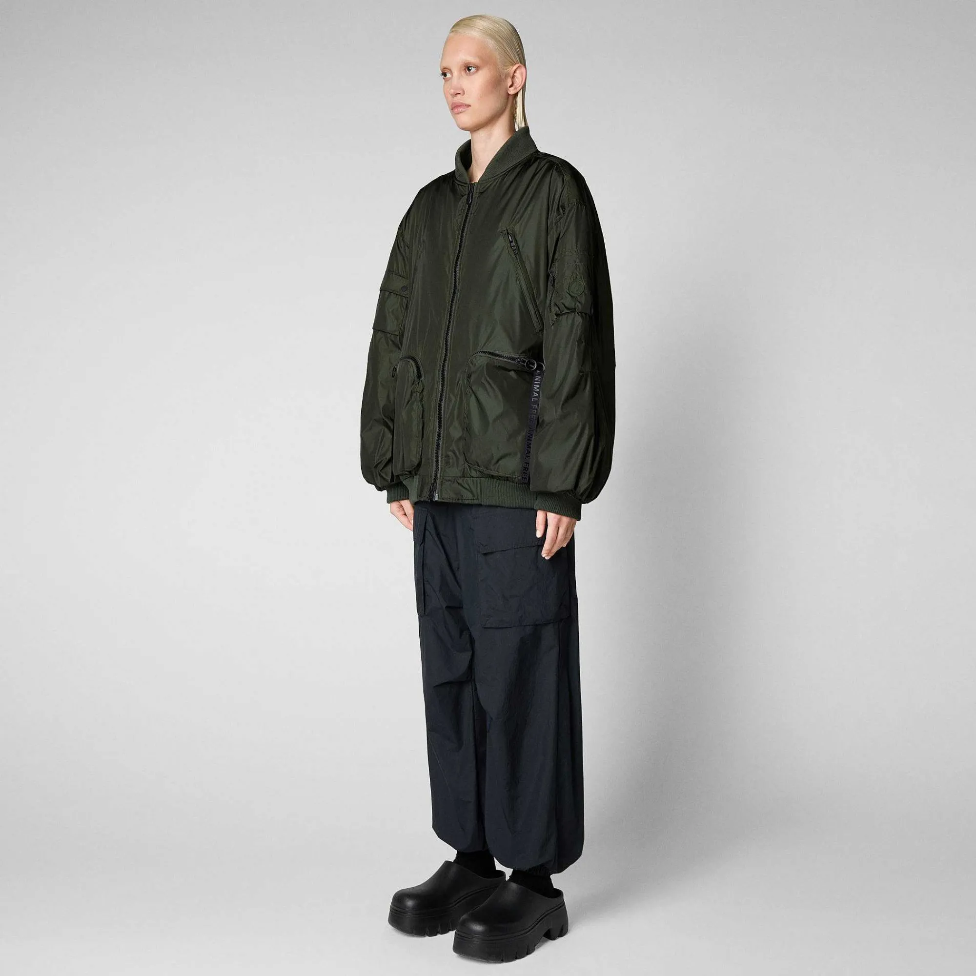 Giacche^Save The Duck Giacca Bomber Unisex Usher In Verde Bosco