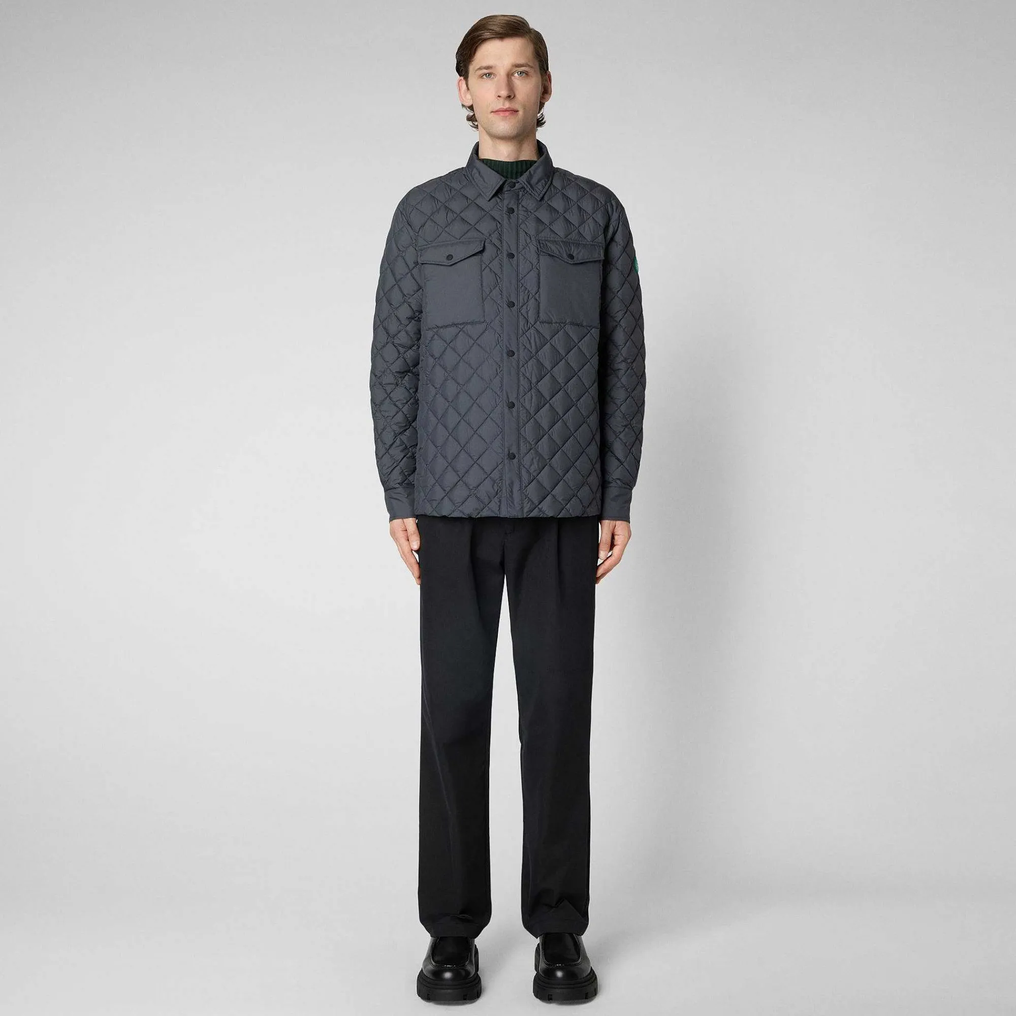 Piumini Animal-Free^Save The Duck Giacca Uomo Ozzie Grigio Tempesta
