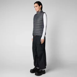 Gilets^Save The Duck Gilet Imbottito Donna Charlotte Grigio Tempesta