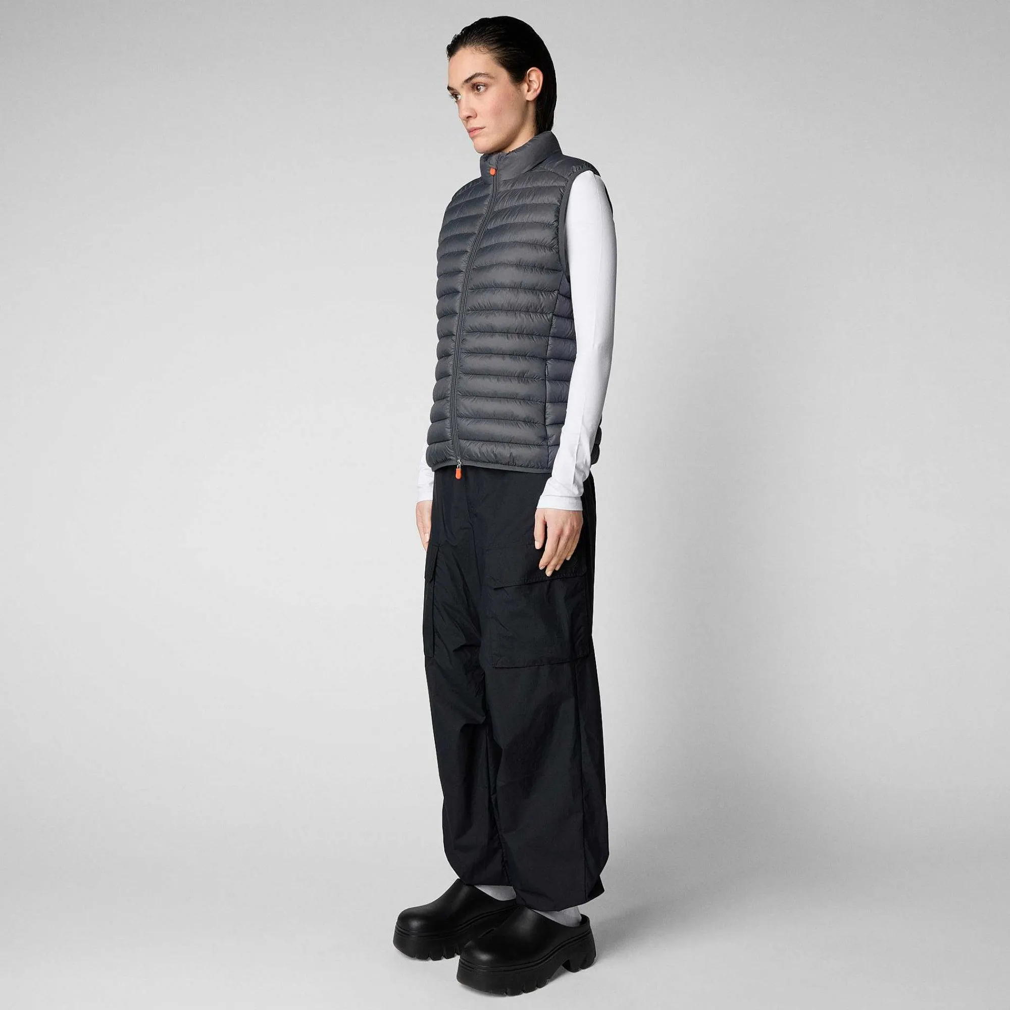 Gilets^Save The Duck Gilet Imbottito Donna Charlotte Grigio Tempesta