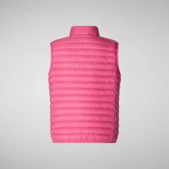 Gilets^Save The Duck Gilet Imbottito Unisex Bambino Dolin Rosa Scuro