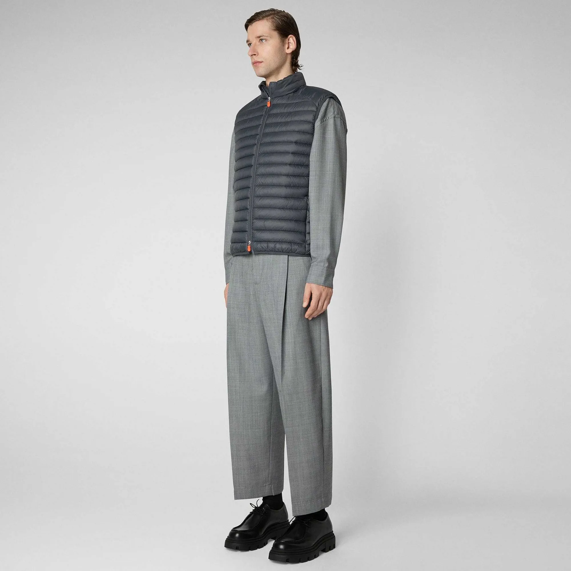 Gilets^Save The Duck Gilet Imbottito Uomo Adam Grigio Tempesta