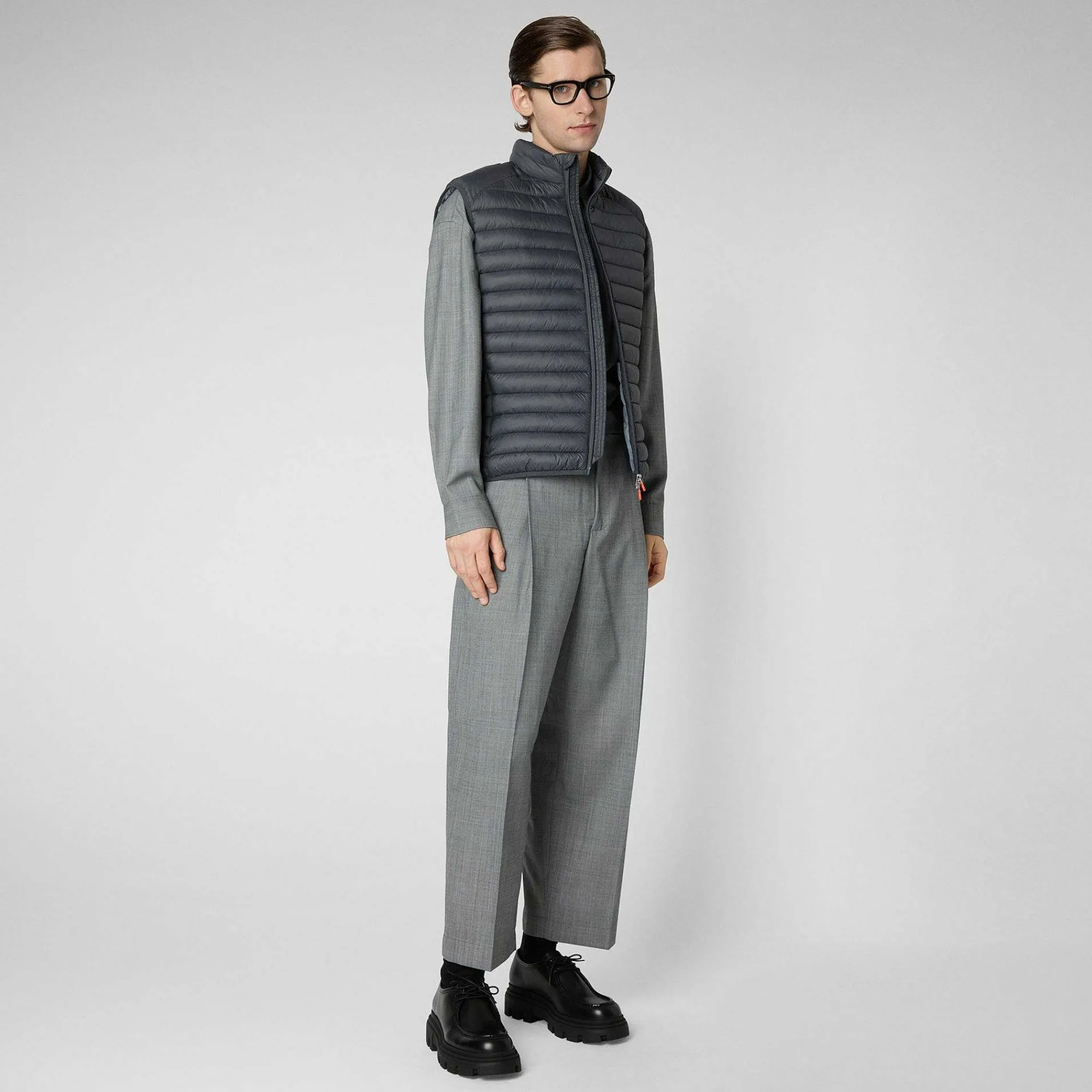 Gilets^Save The Duck Gilet Imbottito Uomo Adam Grigio Tempesta