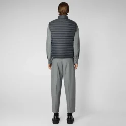Gilets^Save The Duck Gilet Imbottito Uomo Adam Grigio Tempesta