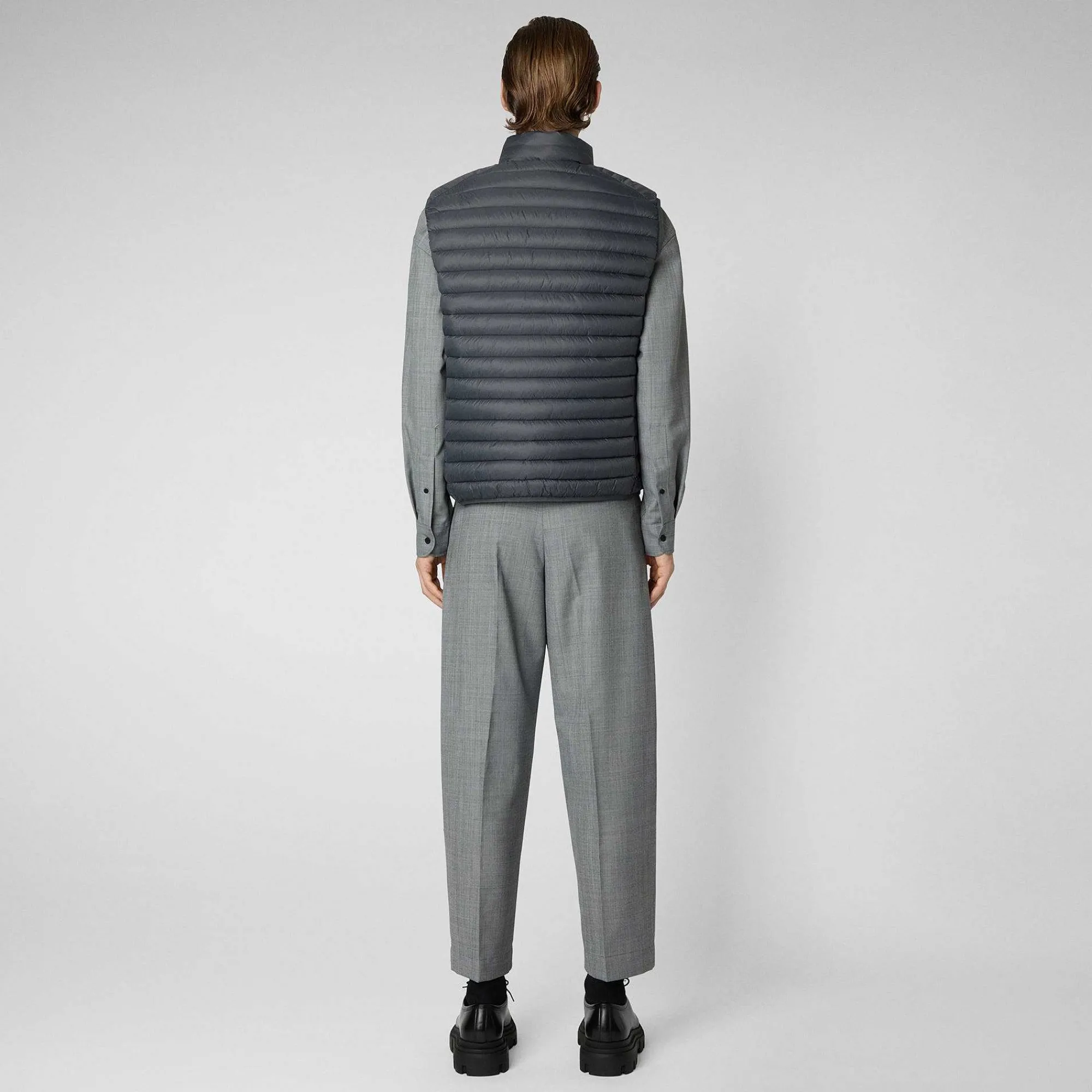 Gilets^Save The Duck Gilet Imbottito Uomo Adam Grigio Tempesta
