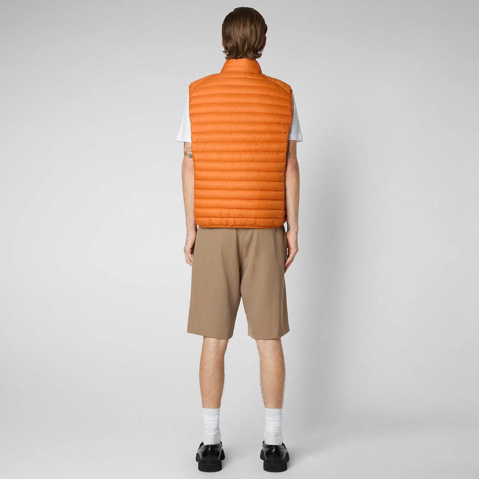 Gilets^Save The Duck Gilet Imbottito Uomo Adam Arancione Ambra
