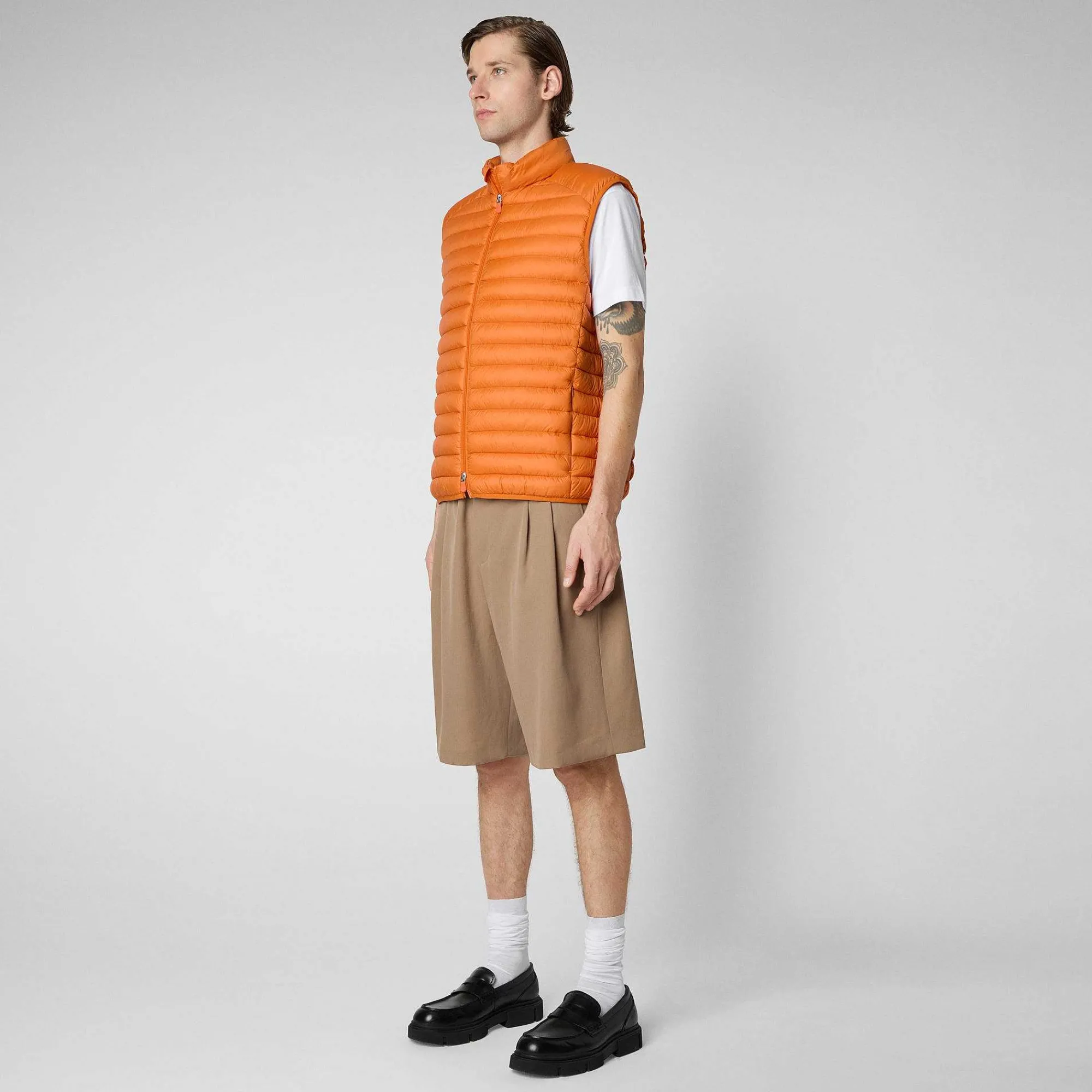 Gilets^Save The Duck Gilet Imbottito Uomo Adam Arancione Ambra