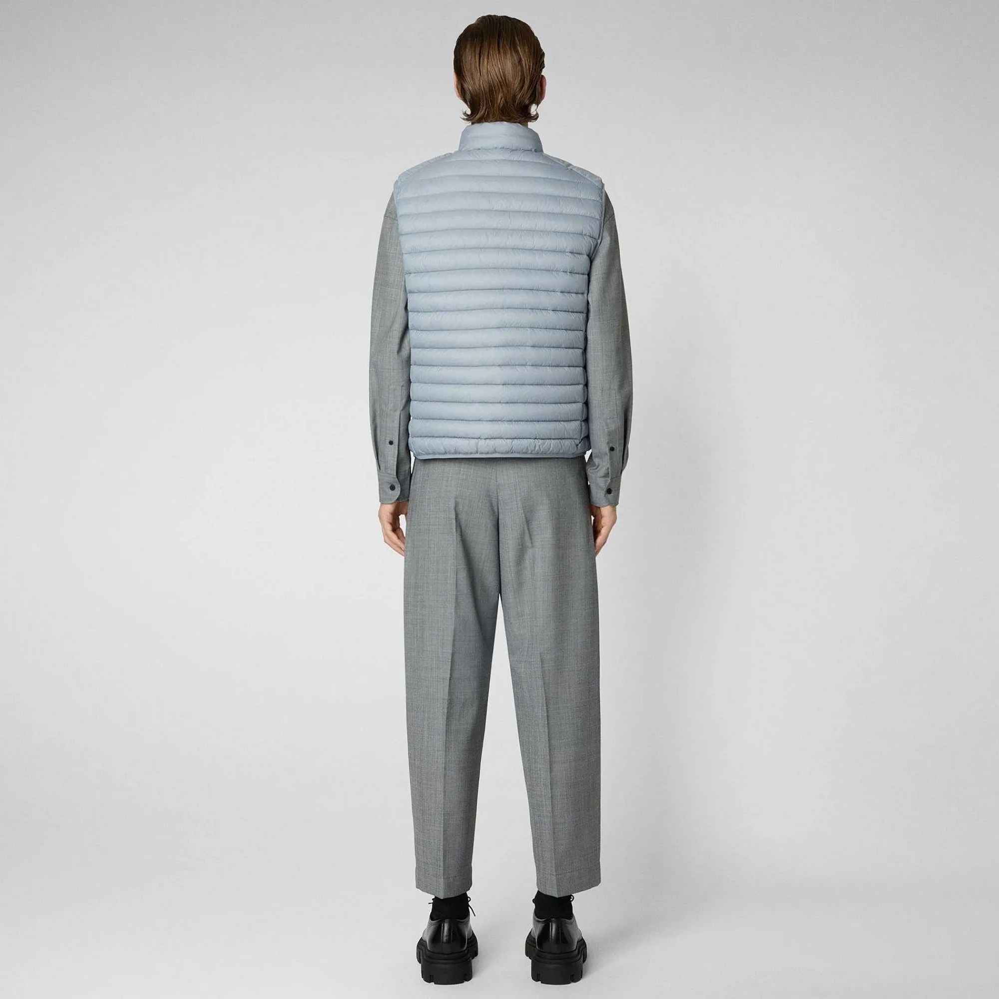 Gilets^Save The Duck Gilet Imbottito Uomo Adam Grigio Ardesia Chiaro