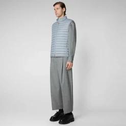 Gilets^Save The Duck Gilet Imbottito Uomo Adam Grigio Ardesia Chiaro