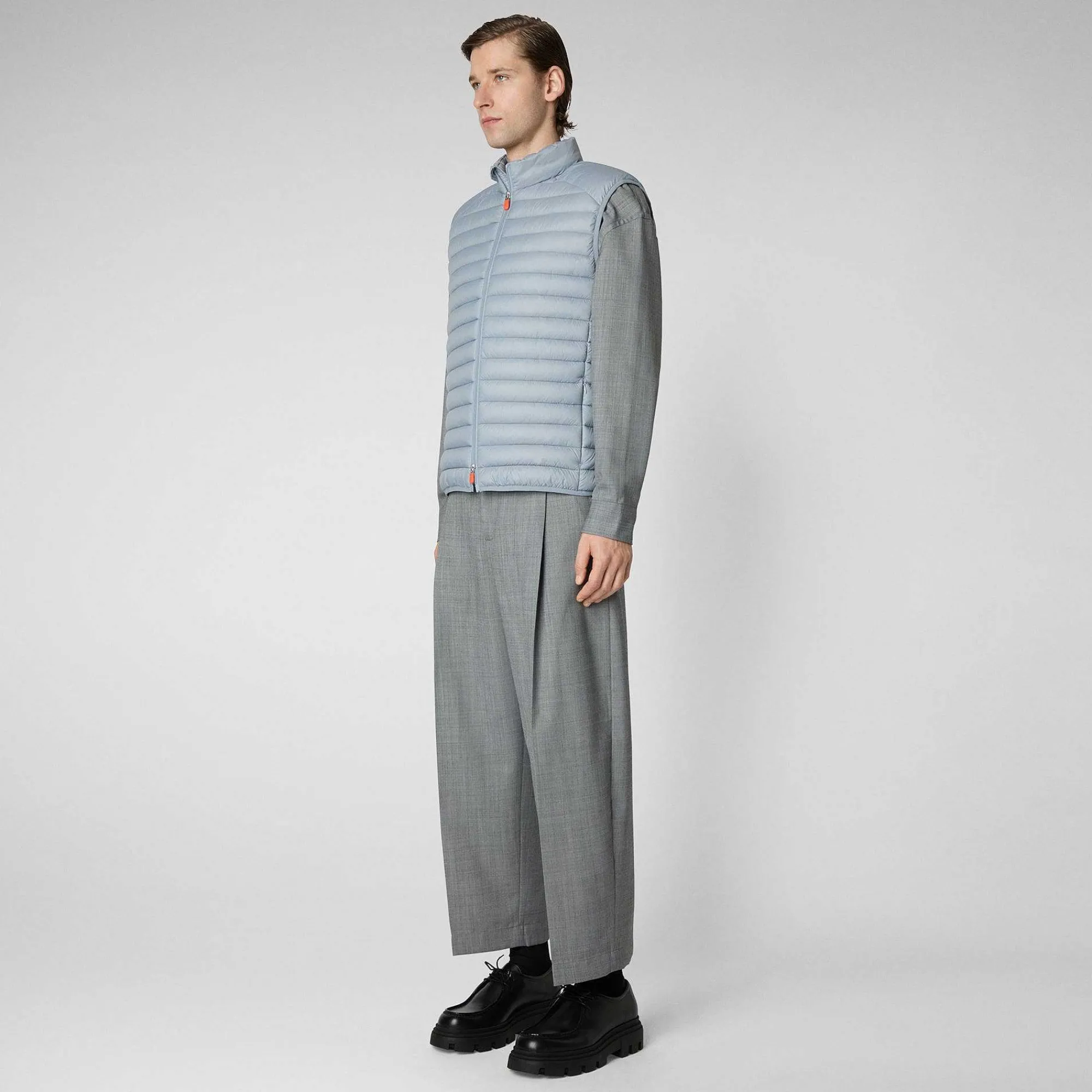 Gilets^Save The Duck Gilet Imbottito Uomo Adam Grigio Ardesia Chiaro