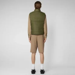 Gilets^Save The Duck Gilet Imbottito Uomo Adam Verde Oliva