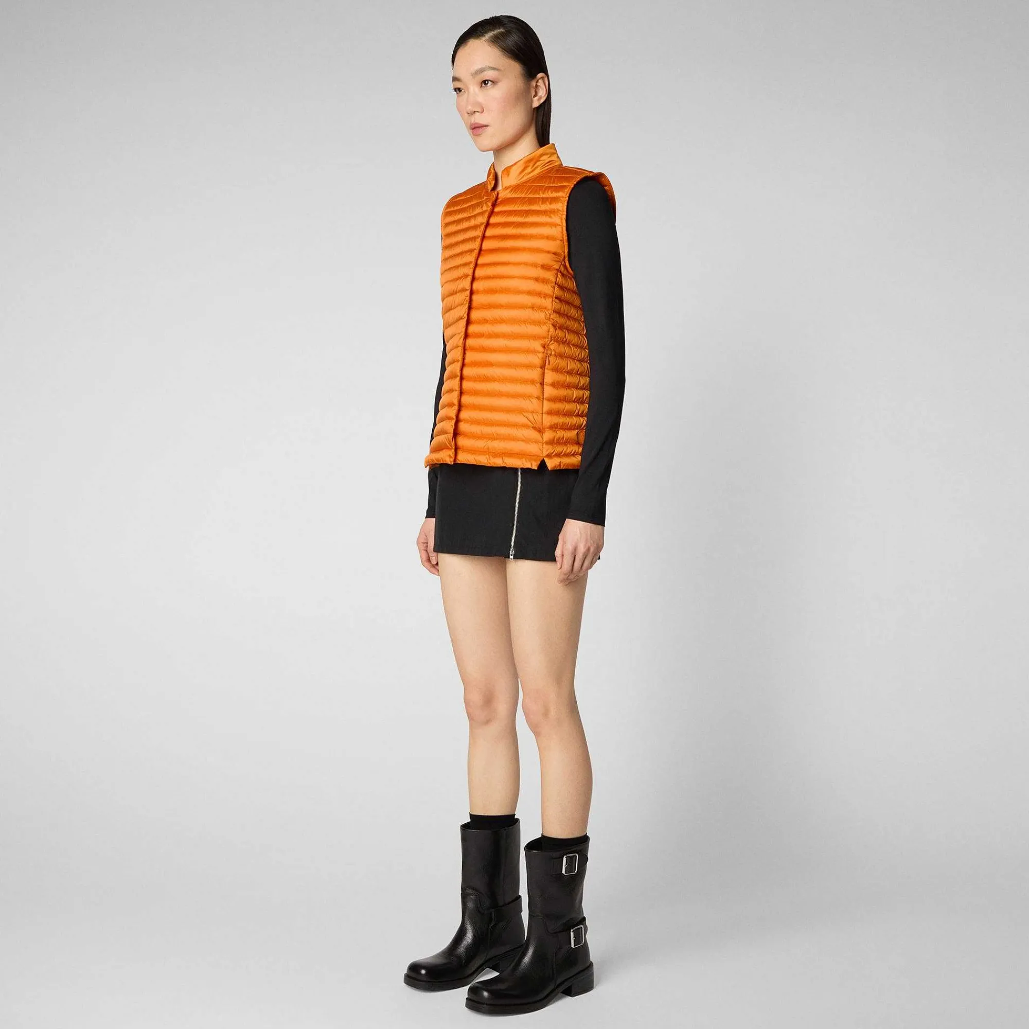 Gilets^Save The Duck Gilet Trapuntato Donna Aria Arancione Ambra