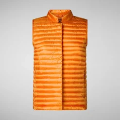 Gilets^Save The Duck Gilet Trapuntato Donna Aria Arancione Ambra