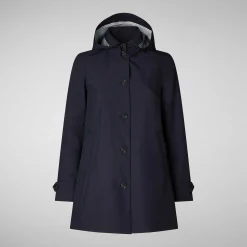 Impermeabili^Save The Duck Impermeabile Donna April Blu Nero