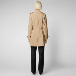 Impermeabili^Save The Duck Impermeabile Donna Audrey Beige Scuro