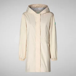 Impermeabili^Save The Duck Impermeabile Donna Fleur Beige Crema