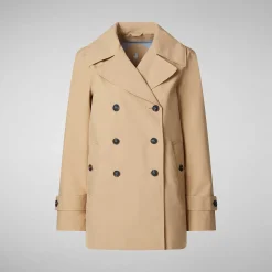 Impermeabili^Save The Duck Impermeabile Donna Sofi Beige Scuro