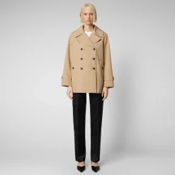 Impermeabili^Save The Duck Impermeabile Donna Sofi Beige Scuro