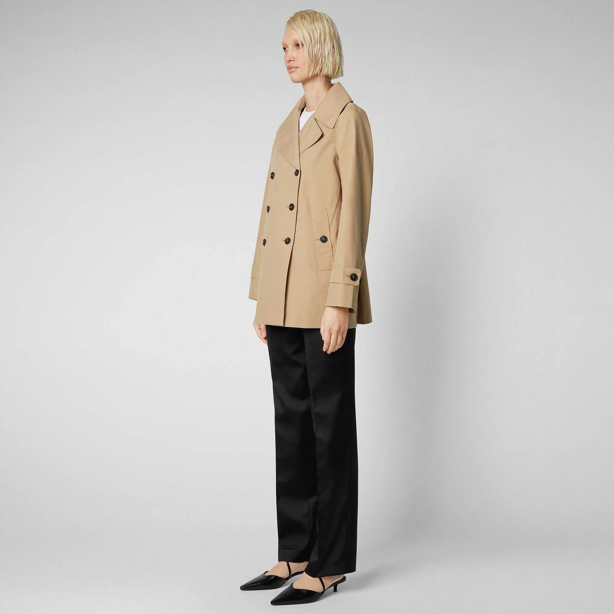 Impermeabili^Save The Duck Impermeabile Donna Sofi Beige Scuro
