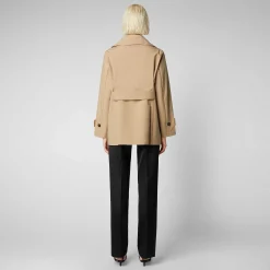 Impermeabili^Save The Duck Impermeabile Donna Sofi Beige Scuro