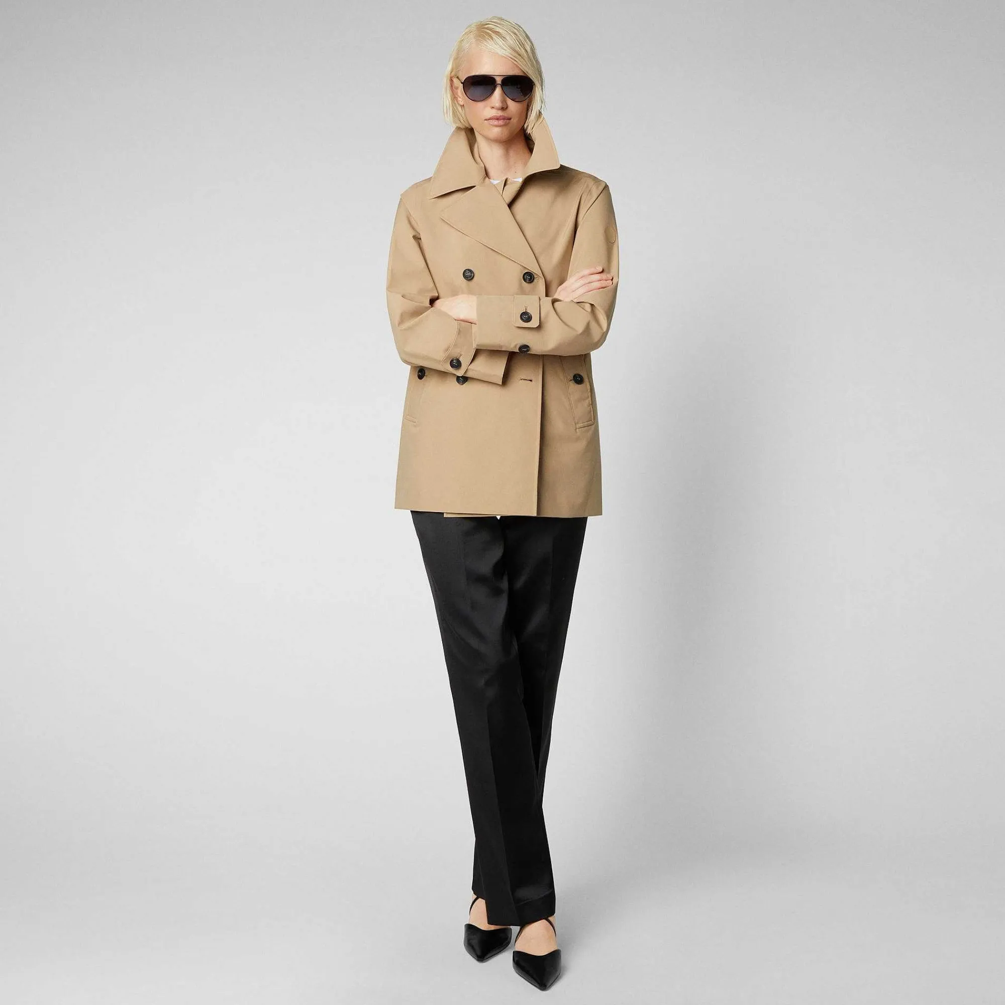 Impermeabili^Save The Duck Impermeabile Donna Sofi Beige Scuro