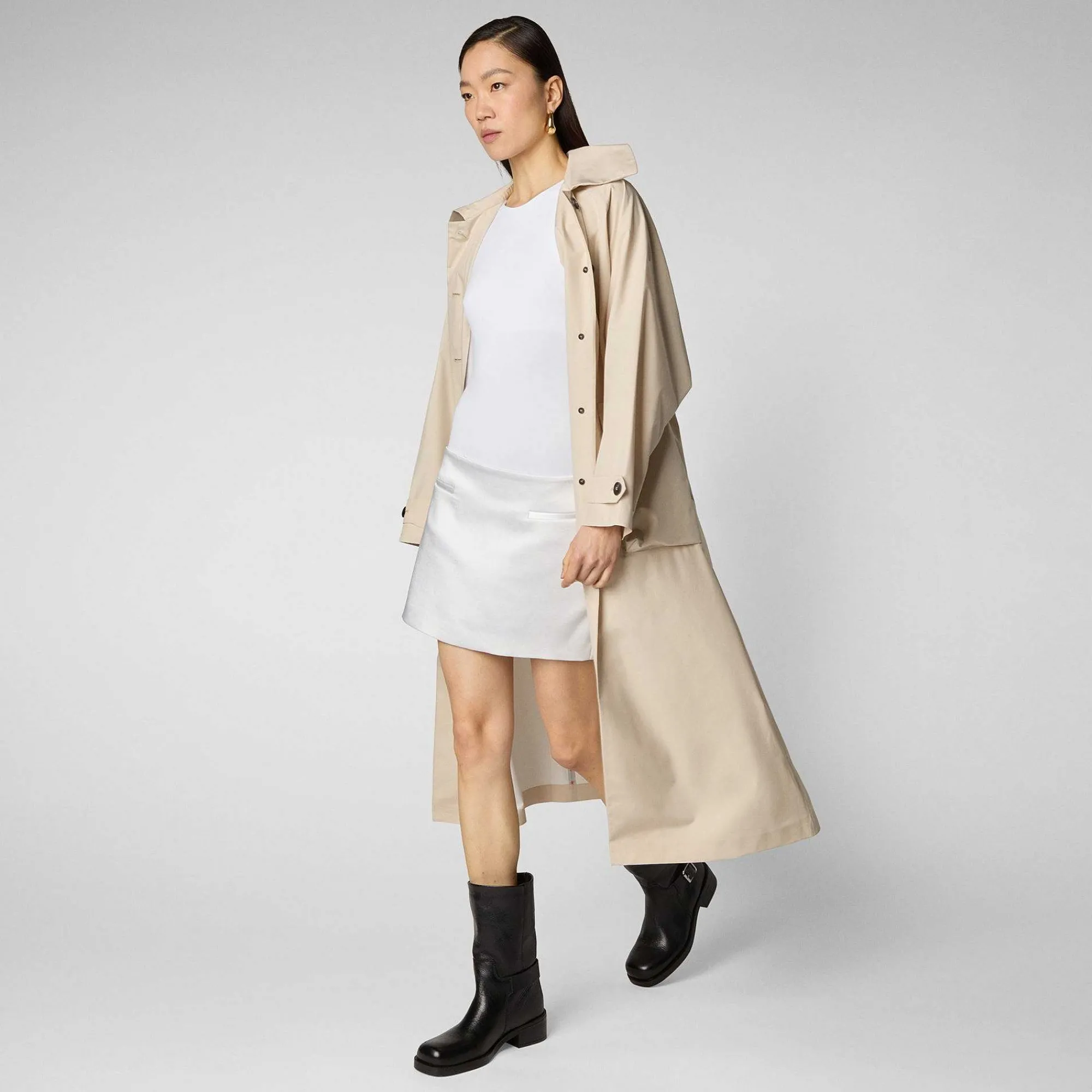 Impermeabili^Save The Duck Impermeabile Donna Yani Beige Crema
