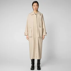 Impermeabili^Save The Duck Impermeabile Donna Yani Beige Crema