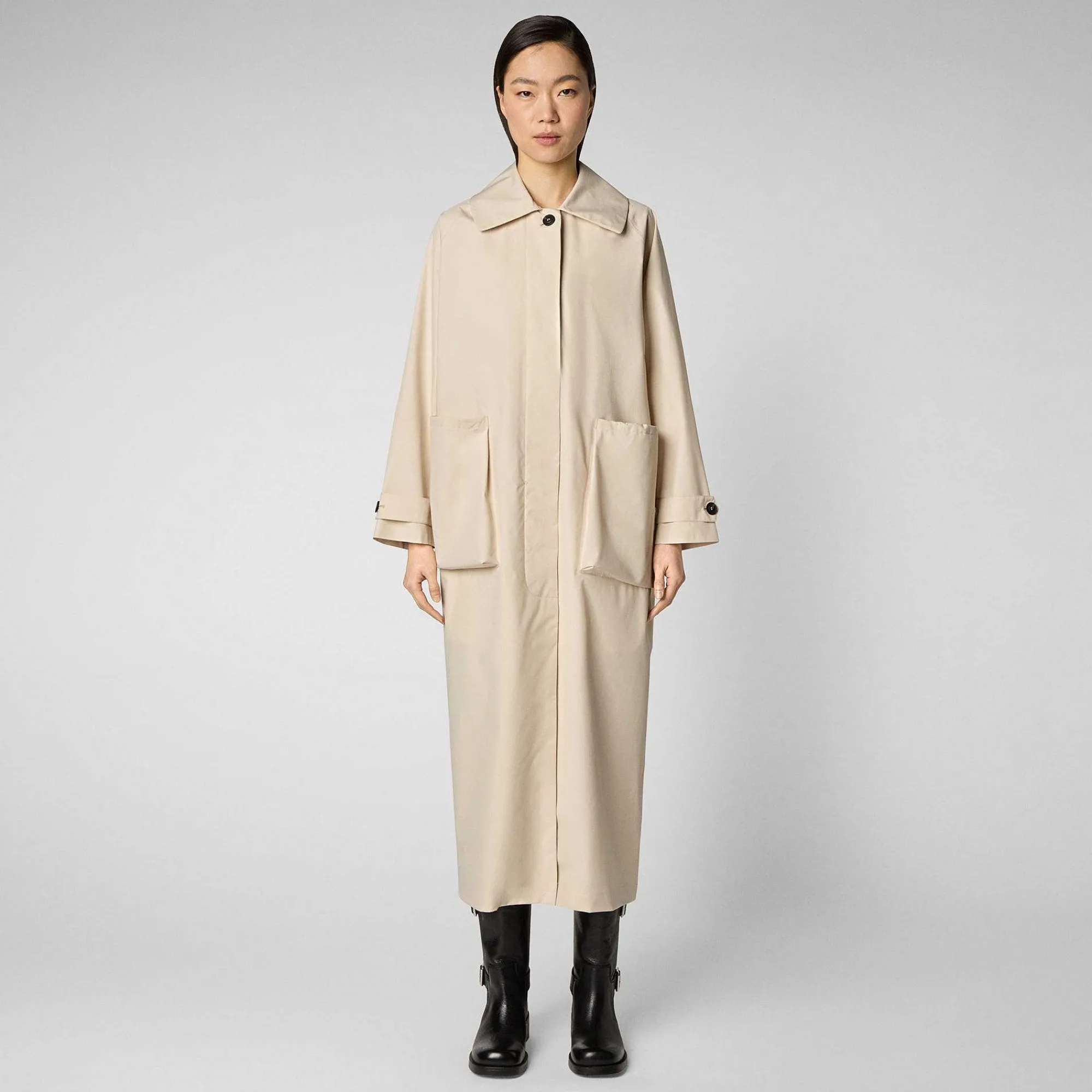 Impermeabili^Save The Duck Impermeabile Donna Yani Beige Crema