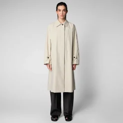 Impermeabili^Save The Duck Impermeabile Donna Zola Beige Crema