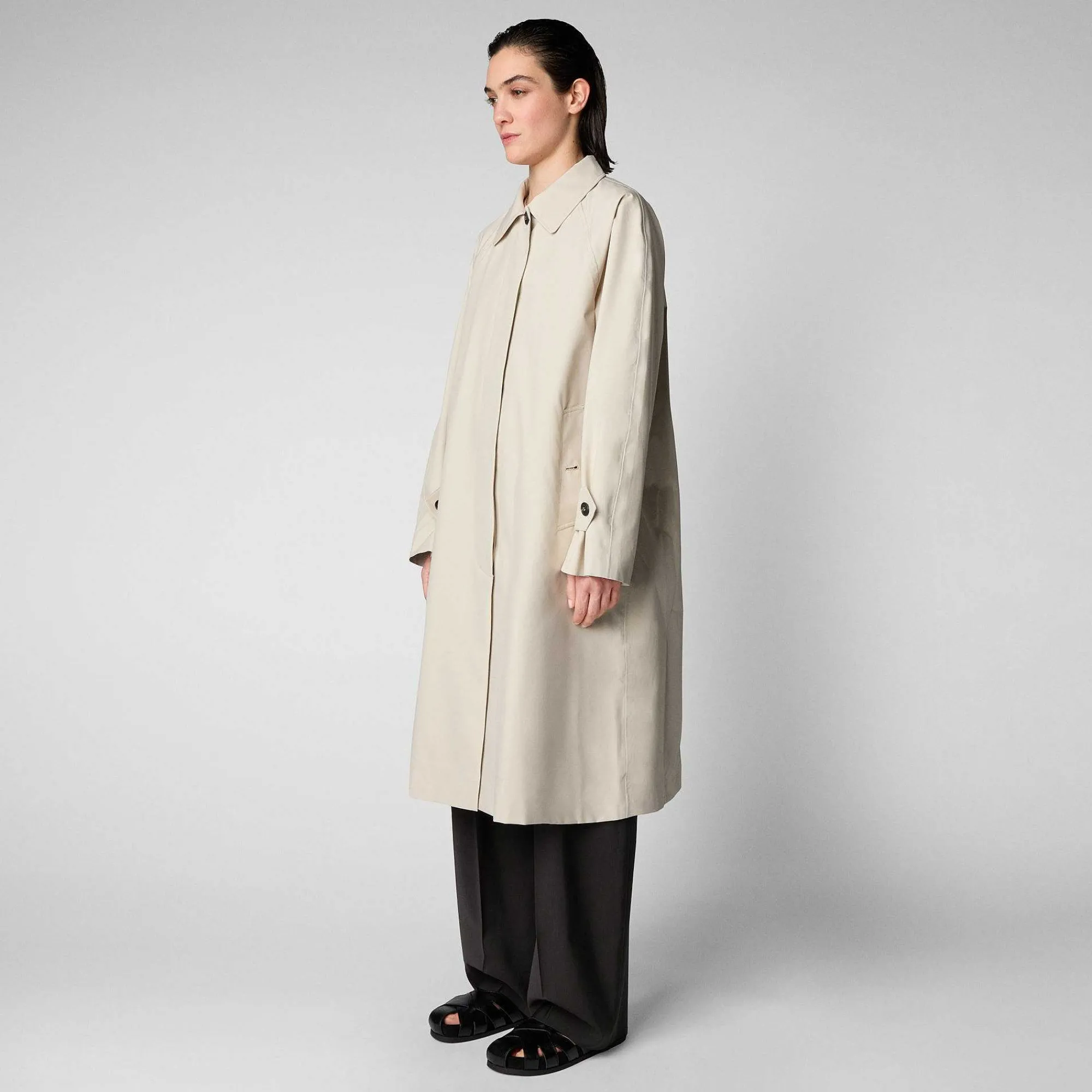 Impermeabili^Save The Duck Impermeabile Donna Zola Beige Crema