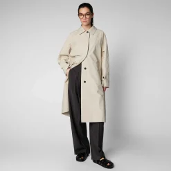 Impermeabili^Save The Duck Impermeabile Donna Zola Beige Crema