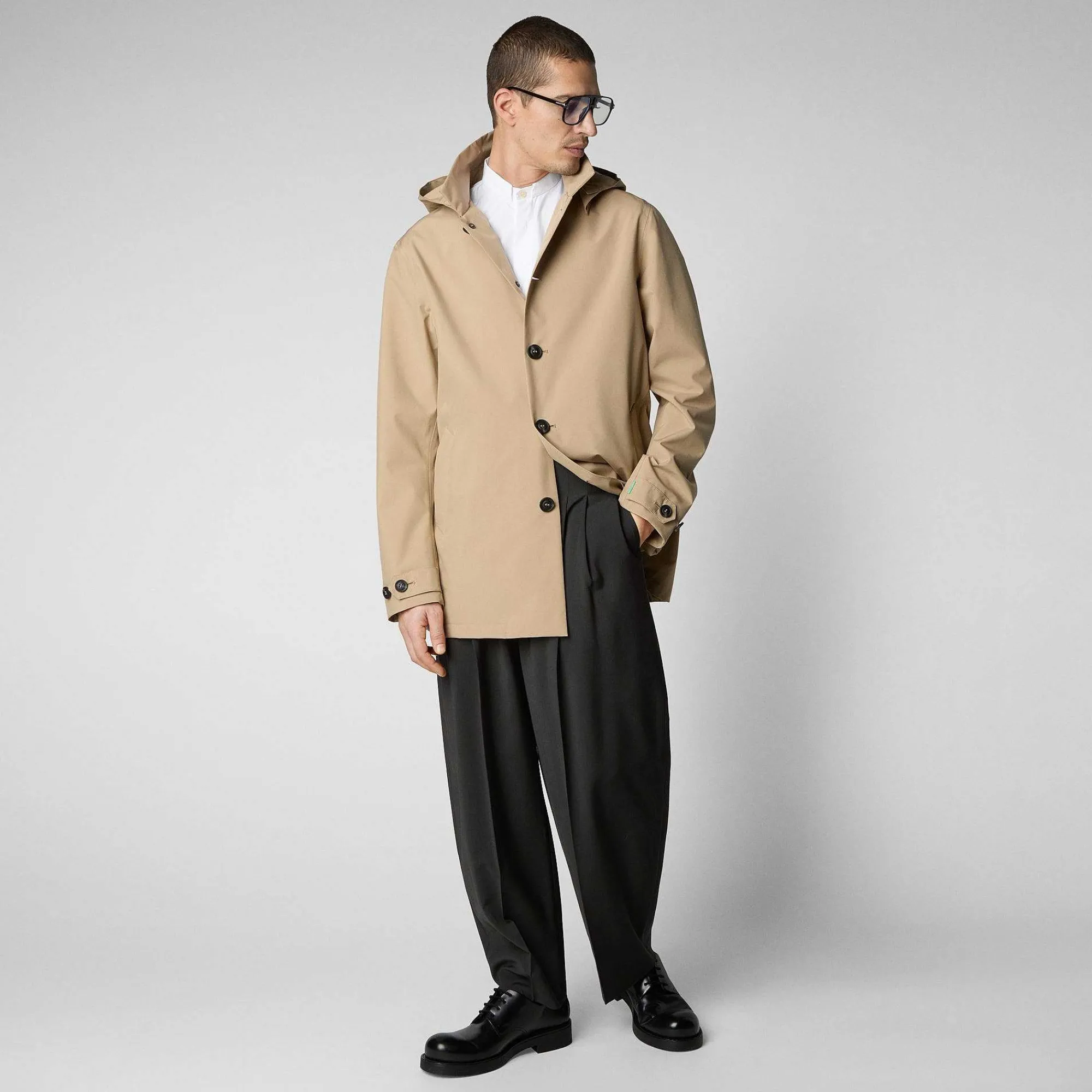 Impermeabili^Save The Duck Impermeabile Uomo Benjamin Beige Scuro