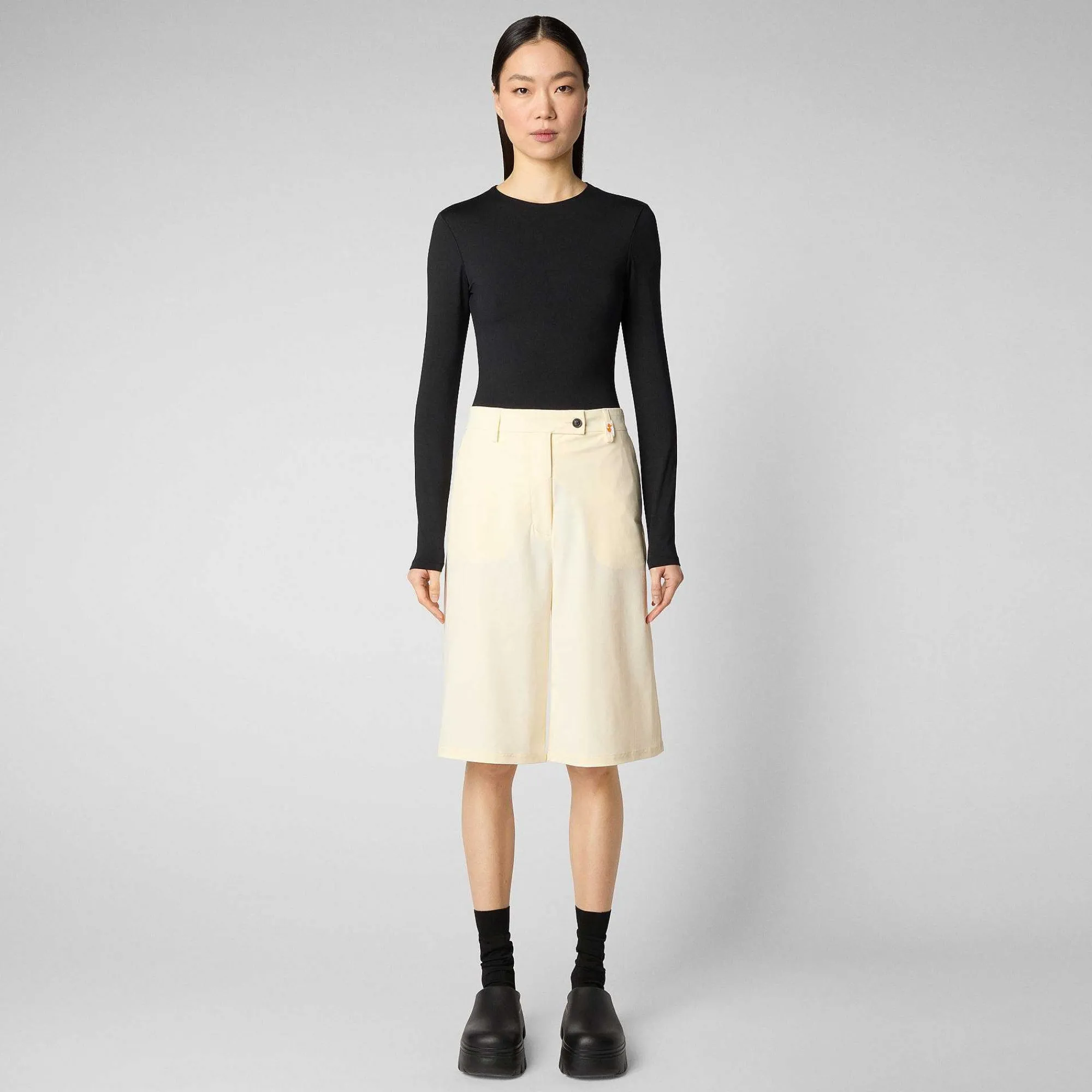 Pantaloni & Gonne^Save The Duck Pantaloni Donna Fiara Bianco Vaniglia