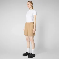 Pantaloni & Gonne^Save The Duck Pantaloni Donna Halima In Beige Biscotto