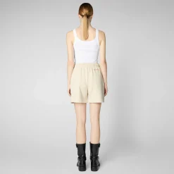 Pantaloni & Gonne^Save The Duck Pantaloni Donna Halima In Beige Crema