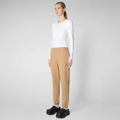 Pantaloni & Gonne^Save The Duck Pantaloni Donna Jiya In Beige Biscotto