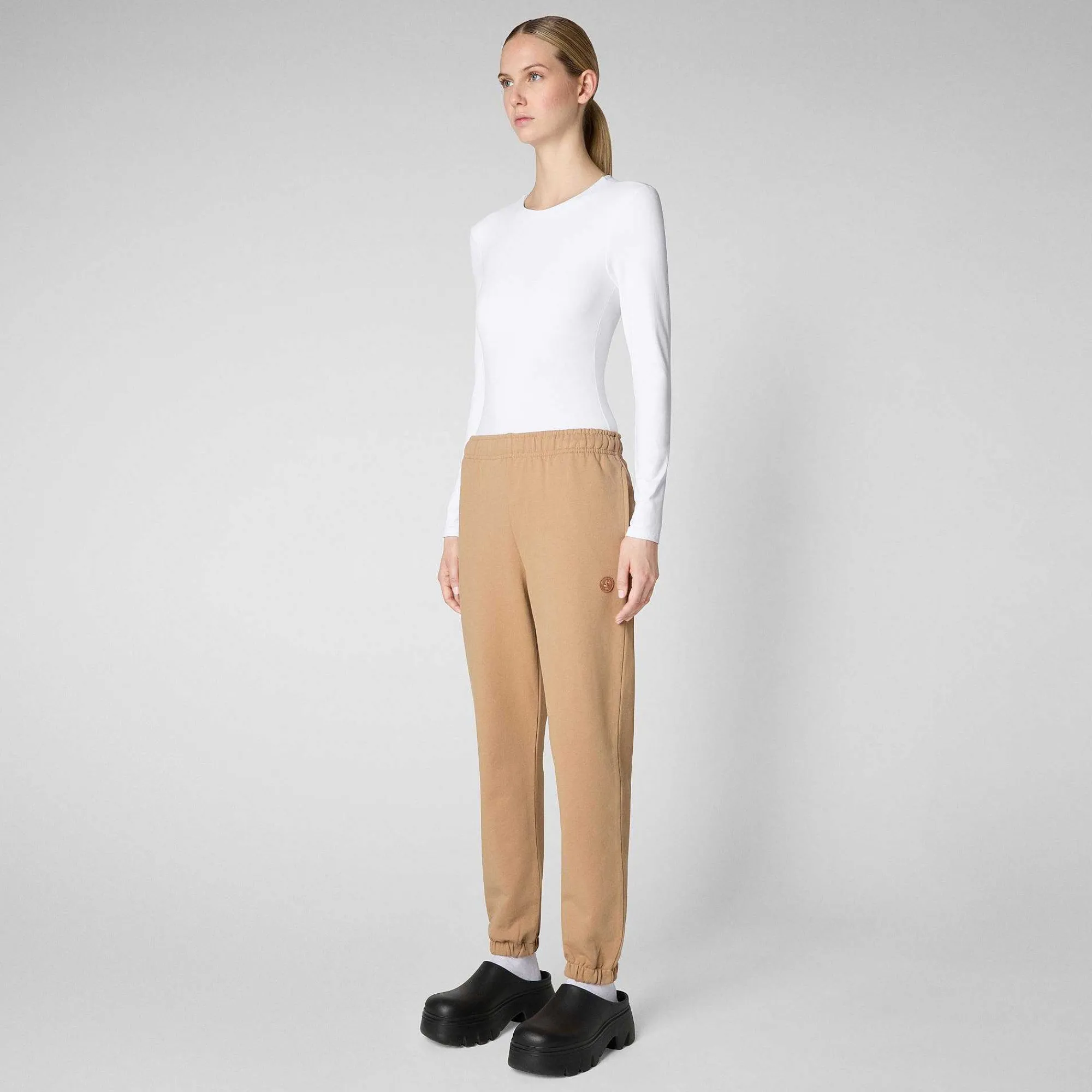 Pantaloni & Gonne^Save The Duck Pantaloni Donna Jiya In Beige Biscotto