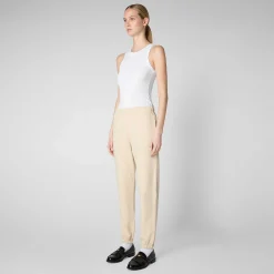 Pantaloni & Gonne^Save The Duck Pantaloni Donna Jiya In Beige Crema
