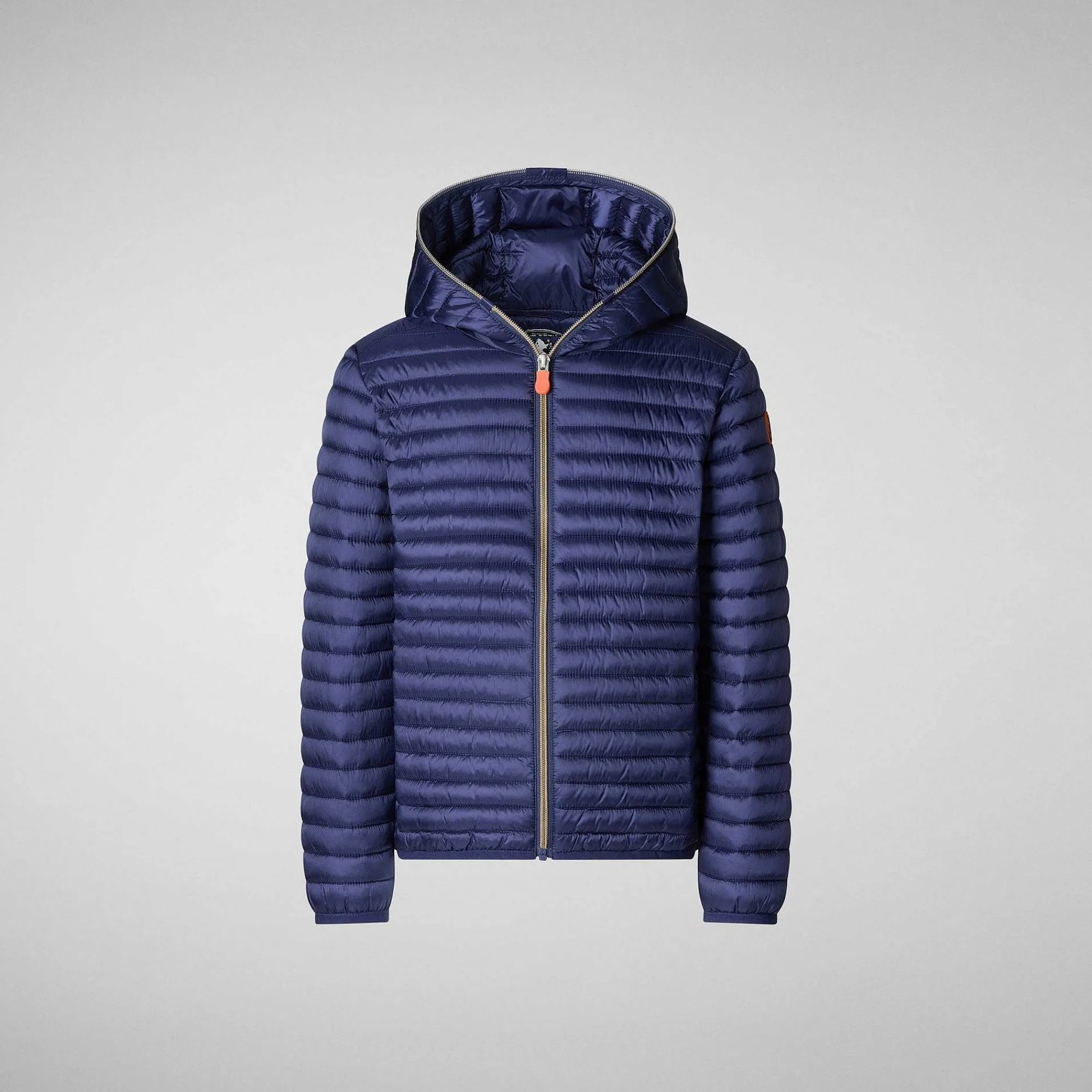 Piumini Animal-Free^Save The Duck Piumino Animal Free Con Cappuccio Bambina Rosy Blu Navy