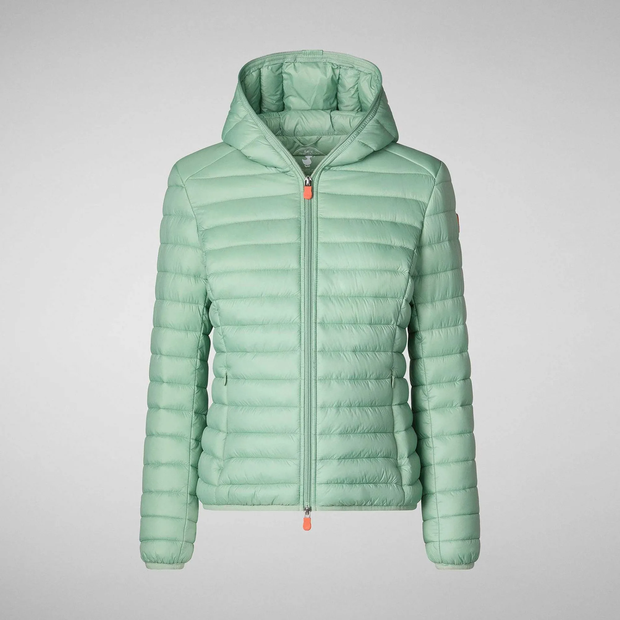 Piumini Animal-Free^Save The Duck Piumino Animal Free Con Cappuccio Donna Daisy Verde Menta