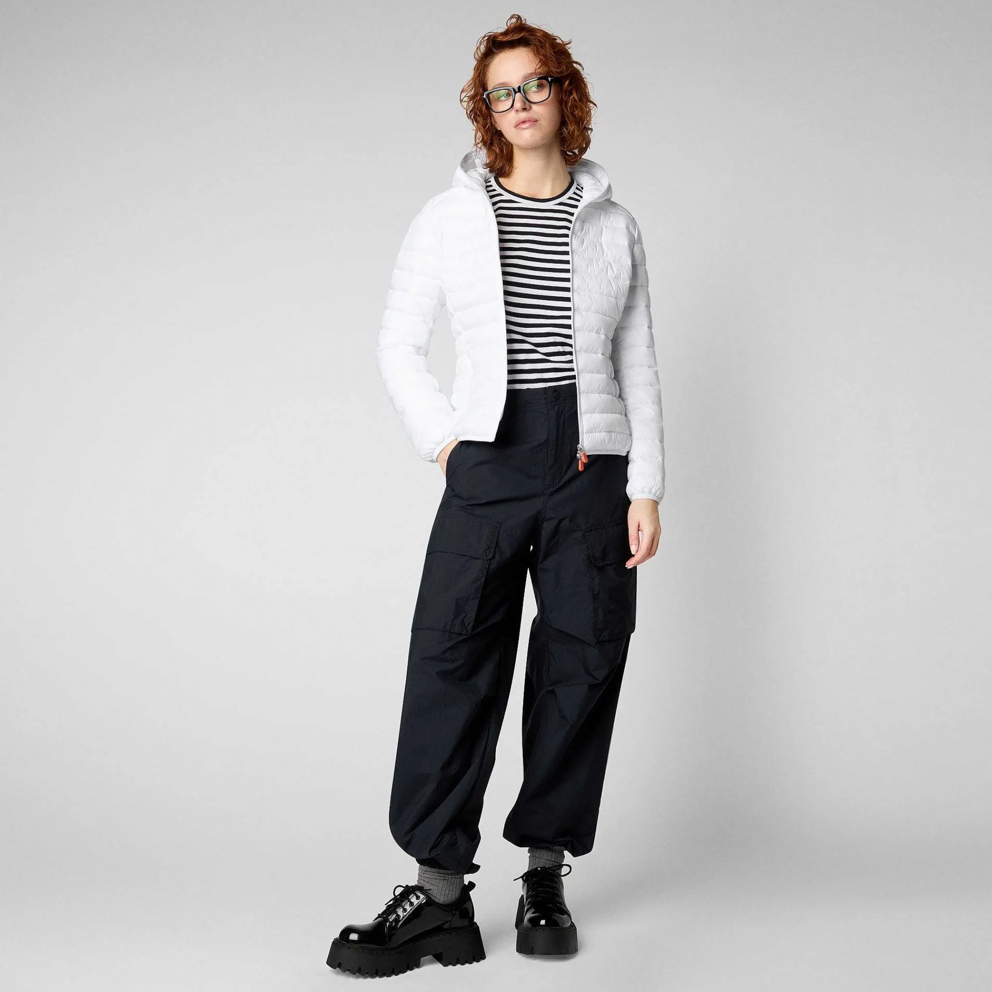 Piumini Animal-Free^Save The Duck Piumino Animal Free Con Cappuccio Donna Daisy Off Bianco
