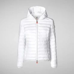 Piumini Animal-Free^Save The Duck Piumino Animal Free Con Cappuccio Donna Daisy Off Bianco