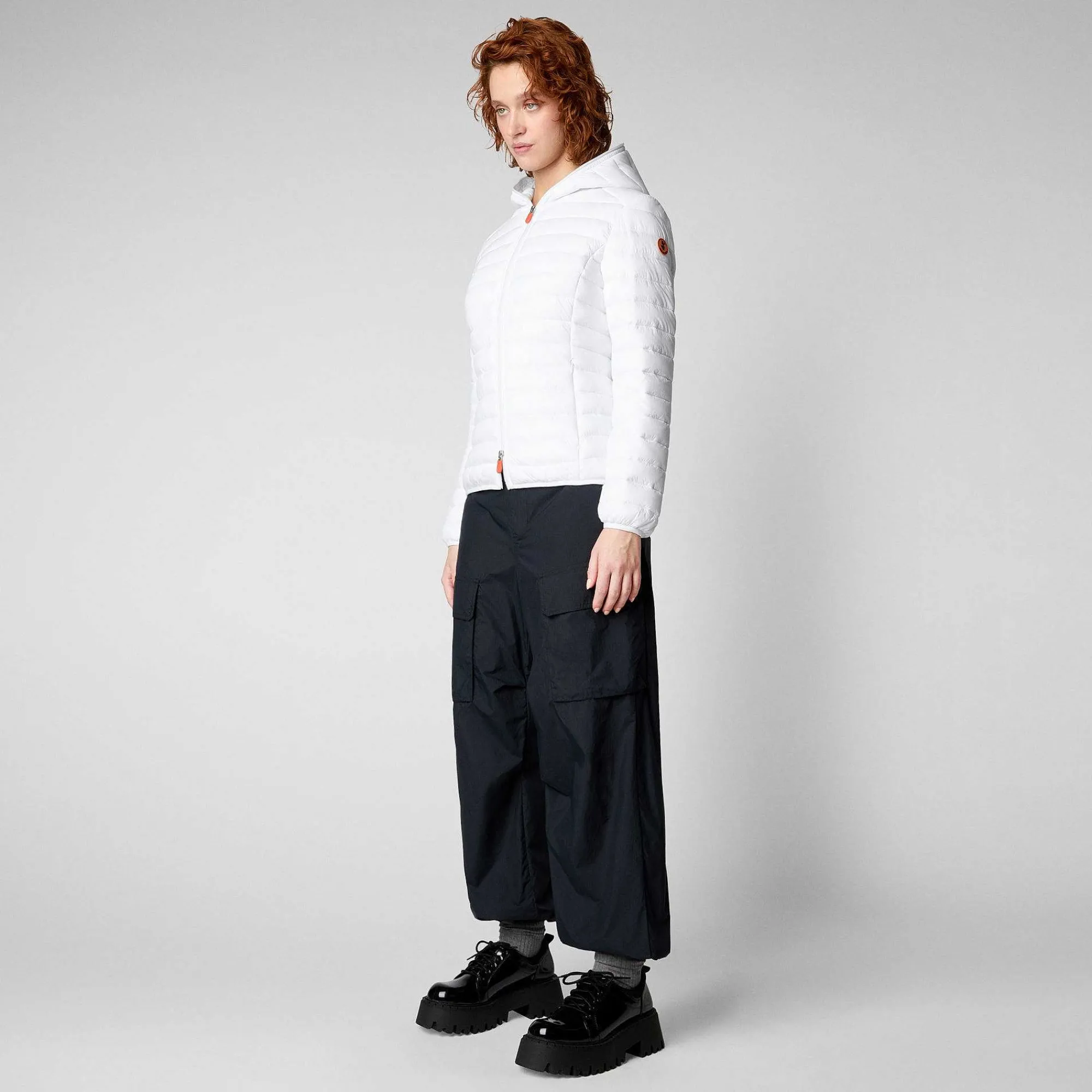 Piumini Animal-Free^Save The Duck Piumino Animal Free Con Cappuccio Donna Daisy Off Bianco