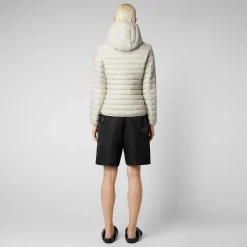 Piumini Animal-Free^Save The Duck Piumino Animal Free Con Cappuccio Donna Daisy Beige Chiaro